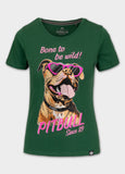 Damen T-Shirt SUNGLASSES DOG - Grün