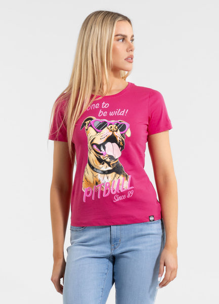 Damen T-Shirt SUNGLASSES DOG - Himbeerrot