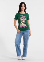Damen T-Shirt SUNGLASSES DOG - Grün