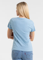 Damen T-Shirt SUNGLASSES DOG - Hellblau