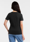 Damen T-Shirt SUNGLASSES DOG - Schwarz