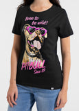 Damen T-Shirt SUNGLASSES DOG - Schwarz