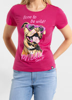 Damen T-Shirt SUNGLASSES DOG - Himbeerrot