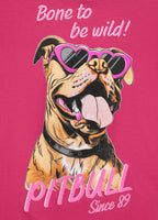 Damen T-Shirt SUNGLASSES DOG - Himbeerrot