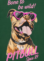 Damen T-Shirt SUNGLASSES DOG - Grün