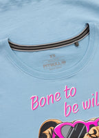 Damen T-Shirt SUNGLASSES DOG - Hellblau