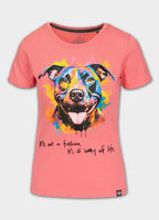 Damen T-Shirt WATERCOLOR - Korallenrot