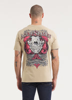 Men's T-Shirt Denim Washed ACE OF SPADES II - Sand