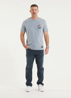 Herren T-Shirt Denim Washed OCEANSIDE - Blau