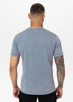 Men's Denim Washed T-Shirt OPEN BEACH - Light Blue