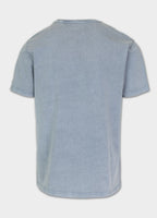 Men's Denim Washed T-Shirt OPEN BEACH - Light Blue