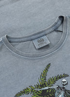 Men's Denim Washed T-Shirt OPEN BEACH - Light Blue