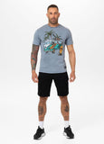 Men's Denim Washed T-Shirt OPEN BEACH - Light Blue