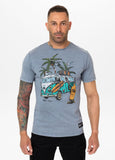Men's Denim Washed T-Shirt OPEN BEACH - Light Blue