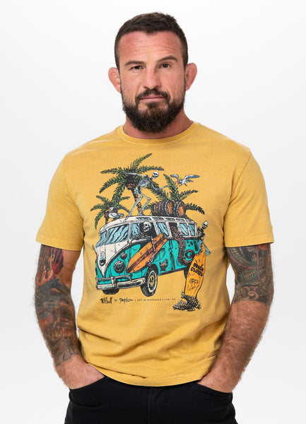 Men's T-Shirt Denim Washed OPEN BEACH - Yellow
