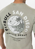 Men's t-shirt denim washed PLANET SURF - Dusty Salvia