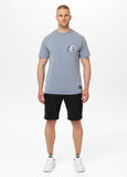 Men's Denim Washed T-Shirt PLANET SURF - Light Blue