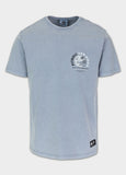 Men's Denim Washed T-Shirt PLANET SURF - Light Blue