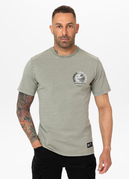 Men's t-shirt denim washed PLANET SURF - Dusty Salvia