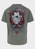 Herren T-Shirt Denim Washed Raw ACE OF SPADES - Grün