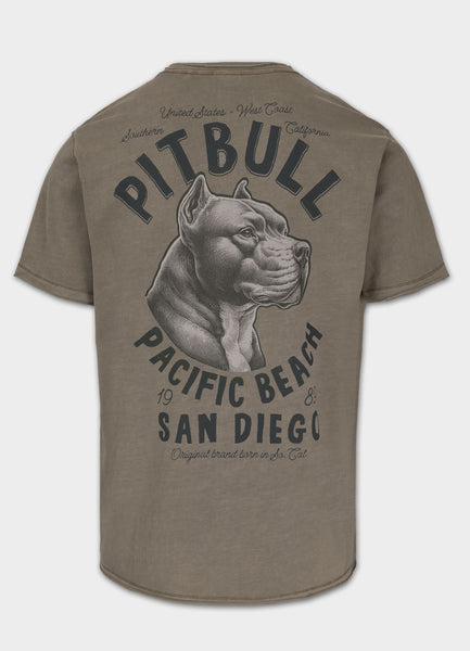 Herren T-Shirt Denim Washed Raw PACIFIC - Taupe
