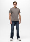 Herren T-Shirt Denim Washed Raw PACIFIC - Taupe
