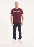 Herren T-Shirt HILLTOP - Dunkles Burgunderrot