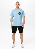 Men's Loose Fit T-Shirt GRAFFITI - Light Blue