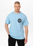 Men's Loose Fit T-Shirt GRAFFITI - Light Blue