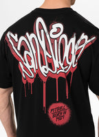 Herren T-Shirt Loose Fit GRAFFITI - Schwarz