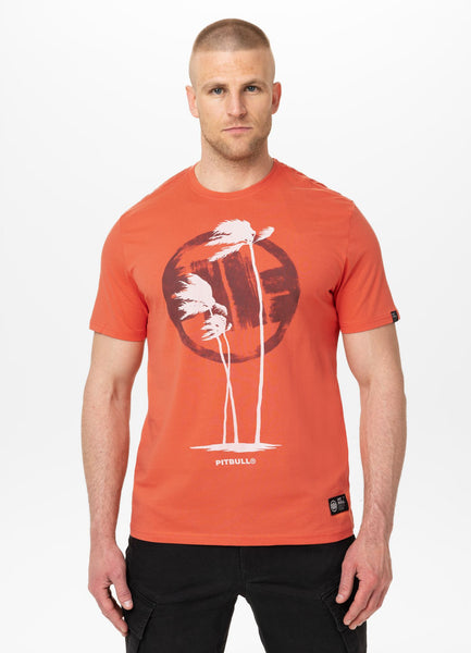 Men's T-shirt PALMS - salmon color
