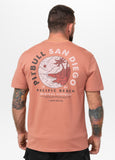 Men's T-shirt PLANET SURF - salmon color
