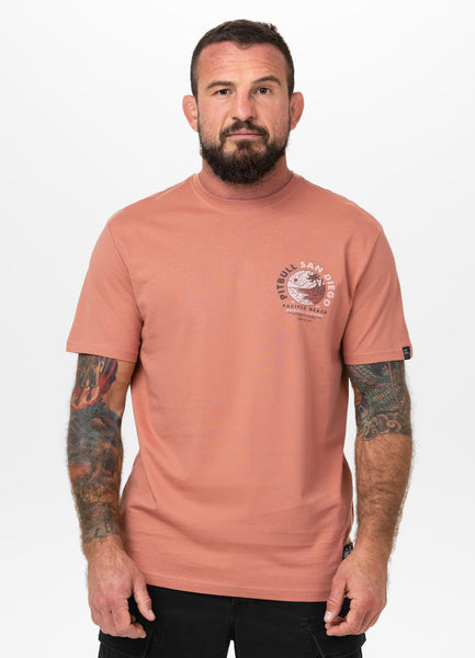 Men's T-shirt PLANET SURF - salmon color