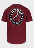 Herren T-Shirt SAN DIEGO CA BLACK -  Burgunder