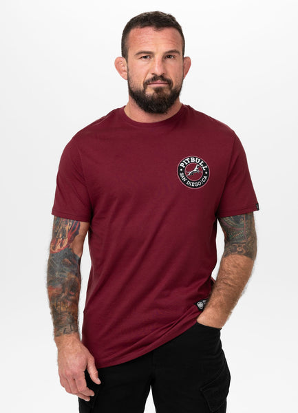 Herren T-Shirt SAN DIEGO CA BLACK -  Burgunder
