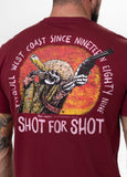 Men's T-shirt SHOT FOR SHOT - Burgundy