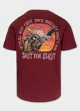 Men's T-shirt SHOT FOR SHOT - Burgundy