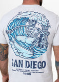 Men's T-Shirt SKULL SURF - White Blue