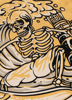 Men's T-shirt SKULL SURF - Yellow