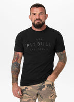Herren T-Shirt Slim Fit USA CAL - Schwarz