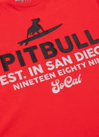 Men's T-shirt SURFING DOG - Fluo Red