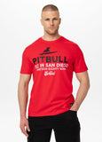 Men's T-shirt SURFING DOG - Fluo Red