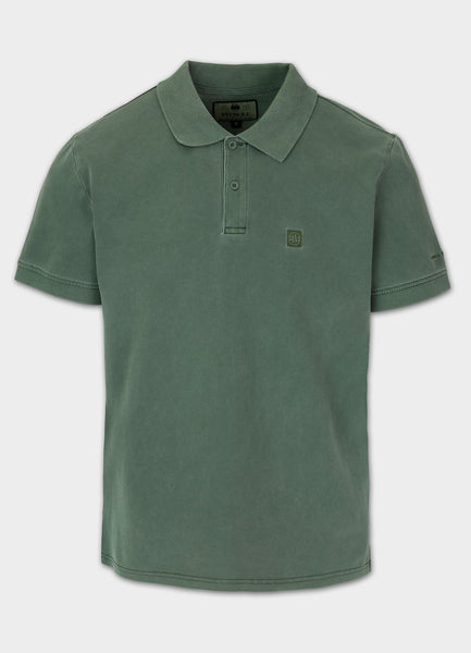 Polo shirt Denim Washed Pique SMALL LOGO - Sage Green