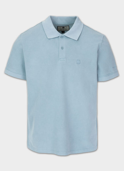 Polo shirt Denim Washed Pique SMALL LOGO - Light Blue