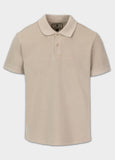 Polo Shirt Denim Washed Pique SMALL LOGO - Sand