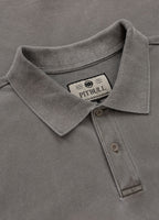 Polo shirt Denim Washed Pique SMALL LOGO - Dark brown