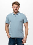 Poloshirt Denim Washed Pique SMALL LOGO - Hellblau