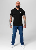 Men's Polo Shirt Jersey Slim Fit Small Logo - Black