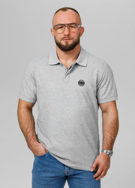 Men's polo shirt Pique Rockey - Gray Melange