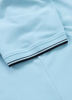 Men's Pique Stripes Regular Polo Shirt - Light Blue
